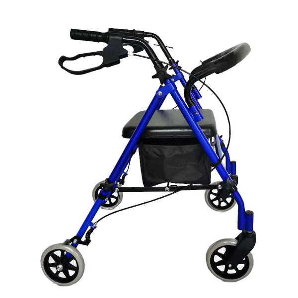Wheelchair Rollator Walker with Seat and Basket for Assisted Walking