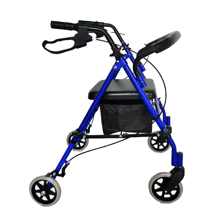 Wheelchair Rollator Walker with Seat and Basket for Assisted Walking