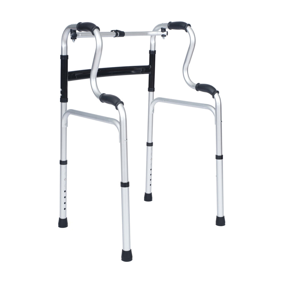 HERCULES Bi-Level Folding Walker with Adjustable Height, Interchangeable Wheels or Feet, Dual Frame Types, and Lightweight Design