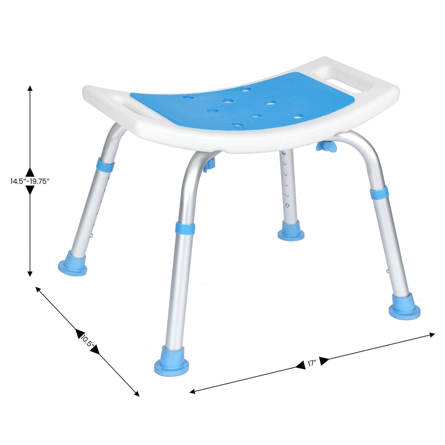 HERCULES Padded Shower Stool with Adjustable Height, Non-Slip Feet and Seat Pad