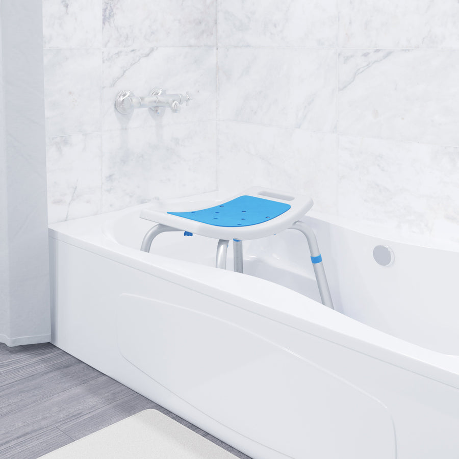 HERCULES Padded Shower Stool with Adjustable Height, Non-Slip Feet and Seat Pad