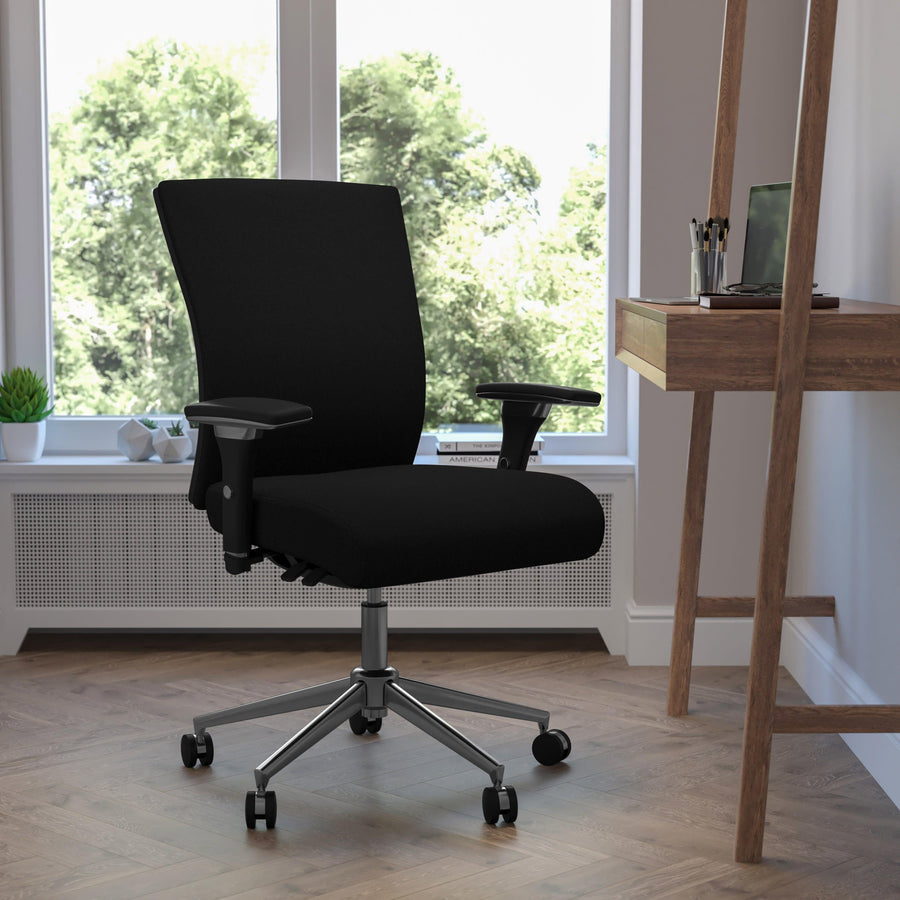 HERCULES Series 24/7 Intensive Use 300 lb. Rated Multifunction Executive Swivel Ergonomic Office Chair with Seat Slider and Adjustable Lumbar