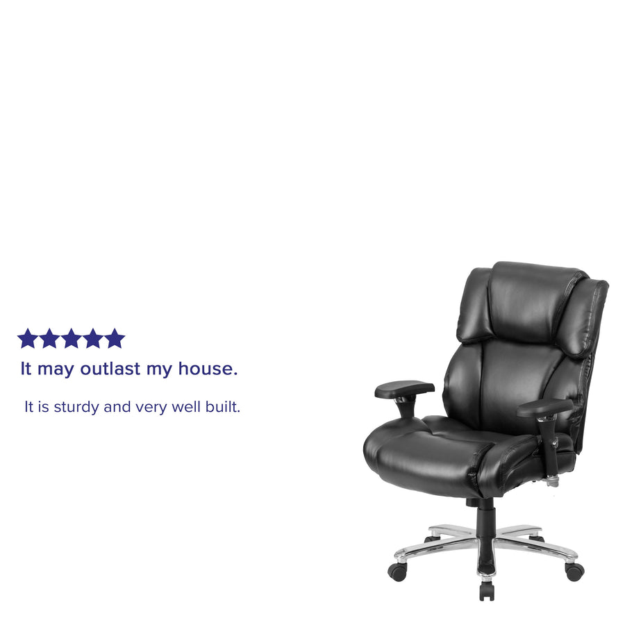 HERCULES Series 24/7 Intensive Use Big & Tall 400 lb. Rated Executive Swivel Ergonomic Office Chair with Lumbar Knob and Tufted Headrest & Back