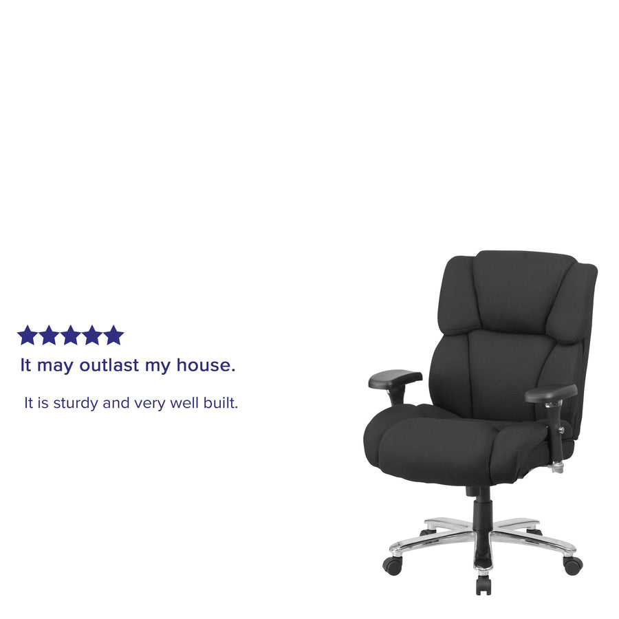 HERCULES Series 24/7 Intensive Use Big & Tall 400 lb. Rated Executive Swivel Ergonomic Office Chair with Lumbar Knob and Tufted Headrest & Back
