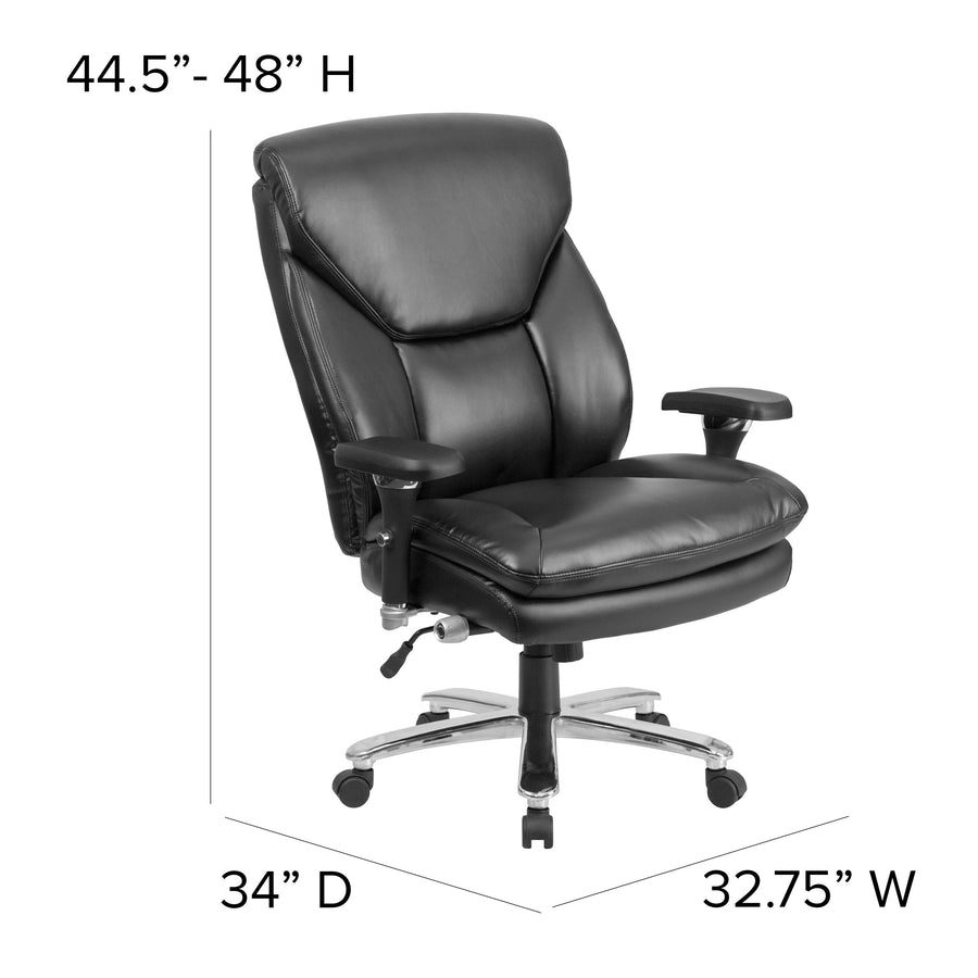 HERCULES Series 24/7 Intensive Use Big & Tall 400 lb. Rated High Back Executive Swivel Ergonomic Office Chair with Lumbar Knob and Large Triangular Shaped Headrest