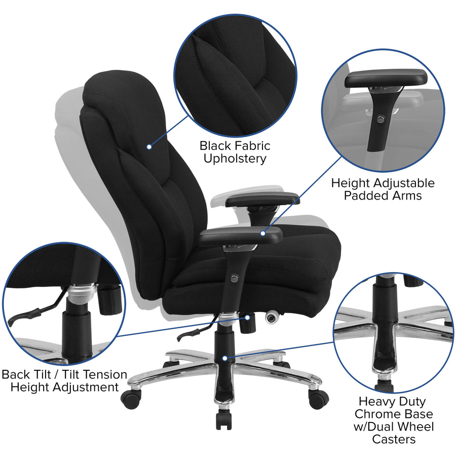 HERCULES Series 24/7 Intensive Use Big & Tall 400 lb. Rated High Back Executive Swivel Ergonomic Office Chair with Lumbar Knob and Large Triangular Shaped Headrest