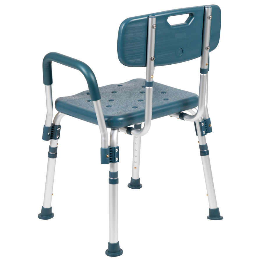 HERCULES Series 300 Lb. Capacity Adjustable Bath & Shower Chair with Quick Release Back & Arms