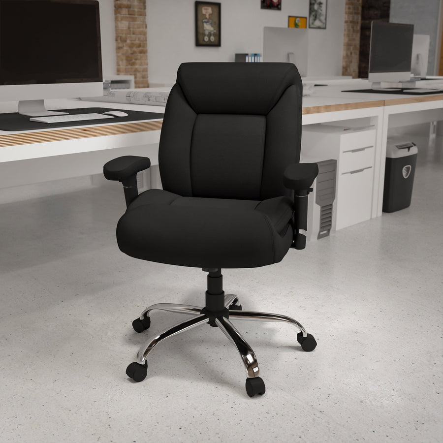 HERCULES Series Big & Tall 400 lb. Rated Swivel Ergonomic Task Office Chair with Deep Tufted Seating and Adjustable Arms
