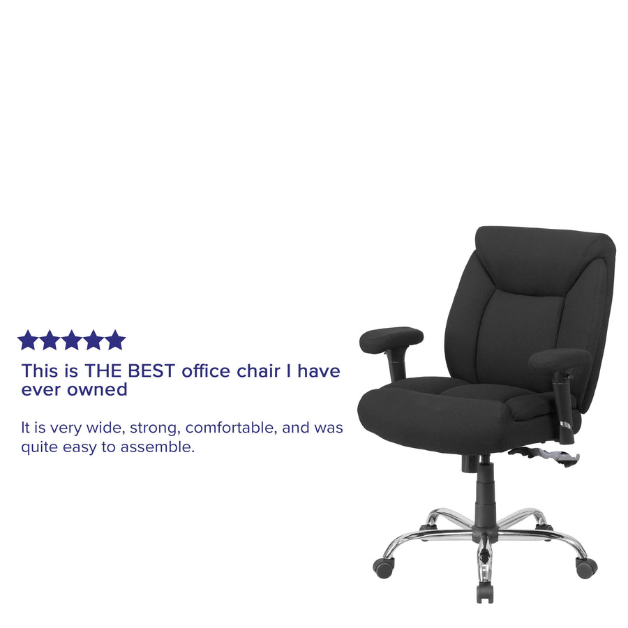 HERCULES Series Big & Tall 400 lb. Rated Swivel Ergonomic Task Office Chair with Deep Tufted Seating and Adjustable Arms
