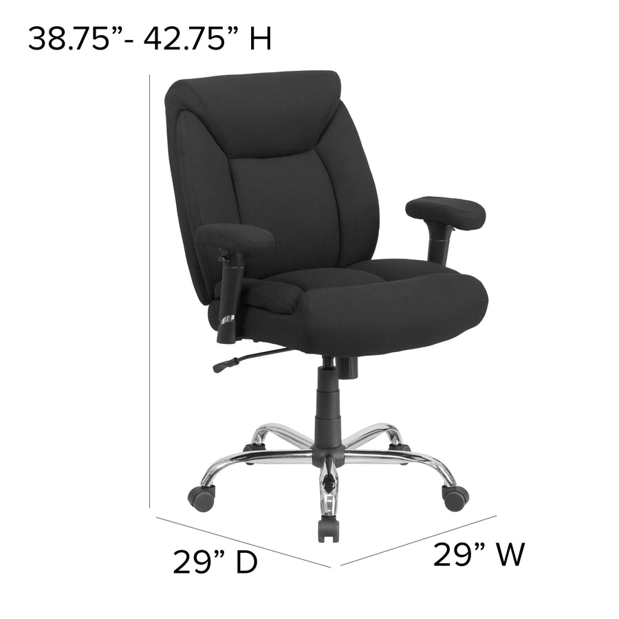 HERCULES Series Big & Tall 400 lb. Rated Swivel Ergonomic Task Office Chair with Deep Tufted Seating and Adjustable Arms