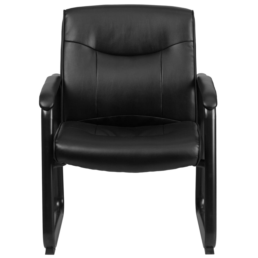 HERCULES Series Big & Tall 500 lb. Rated LeatherSoft Executive Side Reception Chair with Sled Base