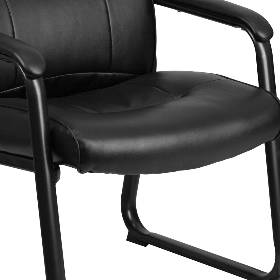 HERCULES Series Big & Tall 500 lb. Rated LeatherSoft Executive Side Reception Chair with Sled Base