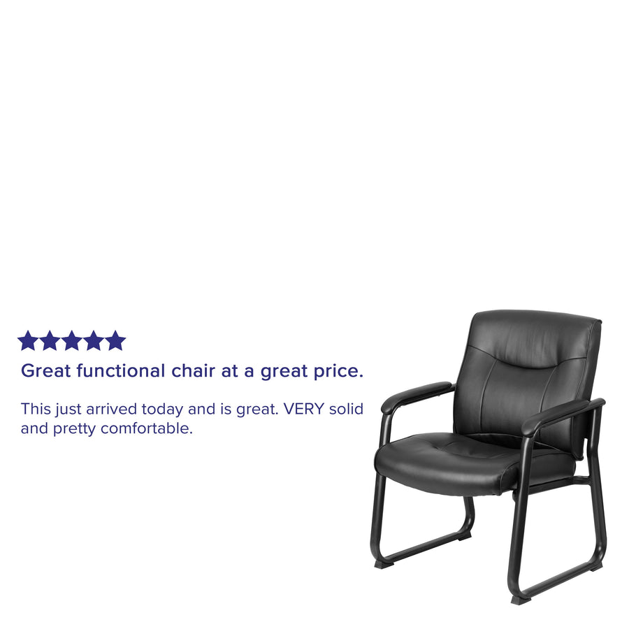 HERCULES Series Big & Tall 500 lb. Rated LeatherSoft Executive Side Reception Chair with Sled Base
