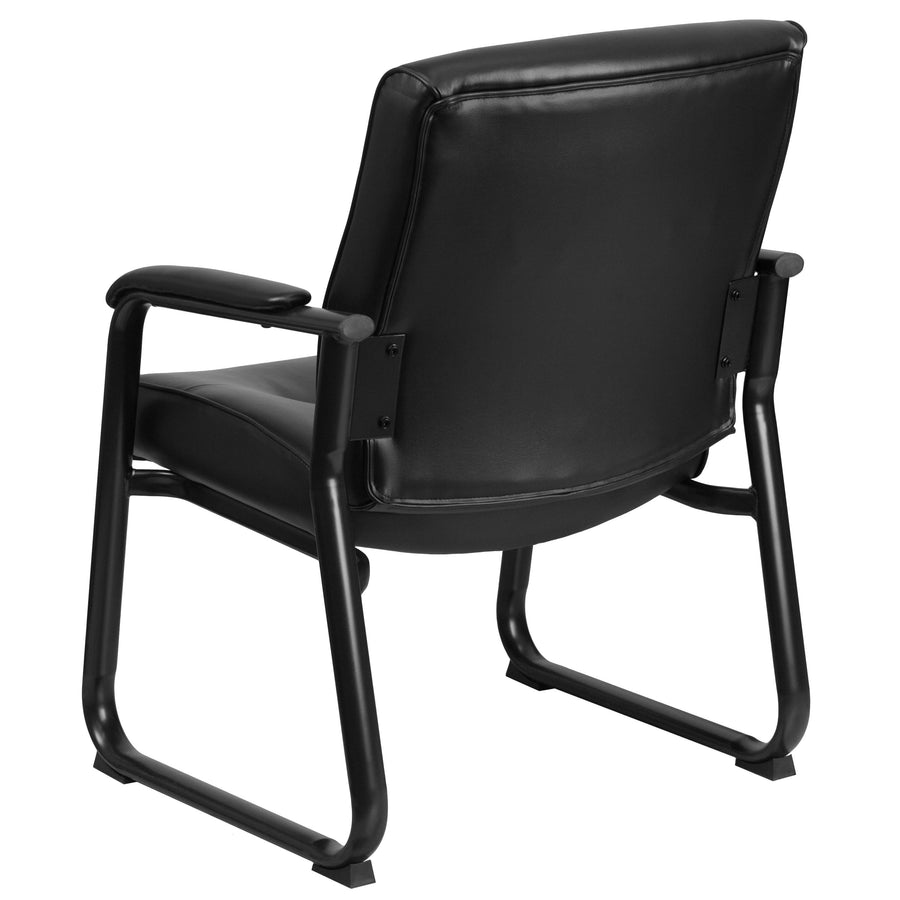 HERCULES Series Big & Tall 500 lb. Rated LeatherSoft Executive Side Reception Chair with Sled Base