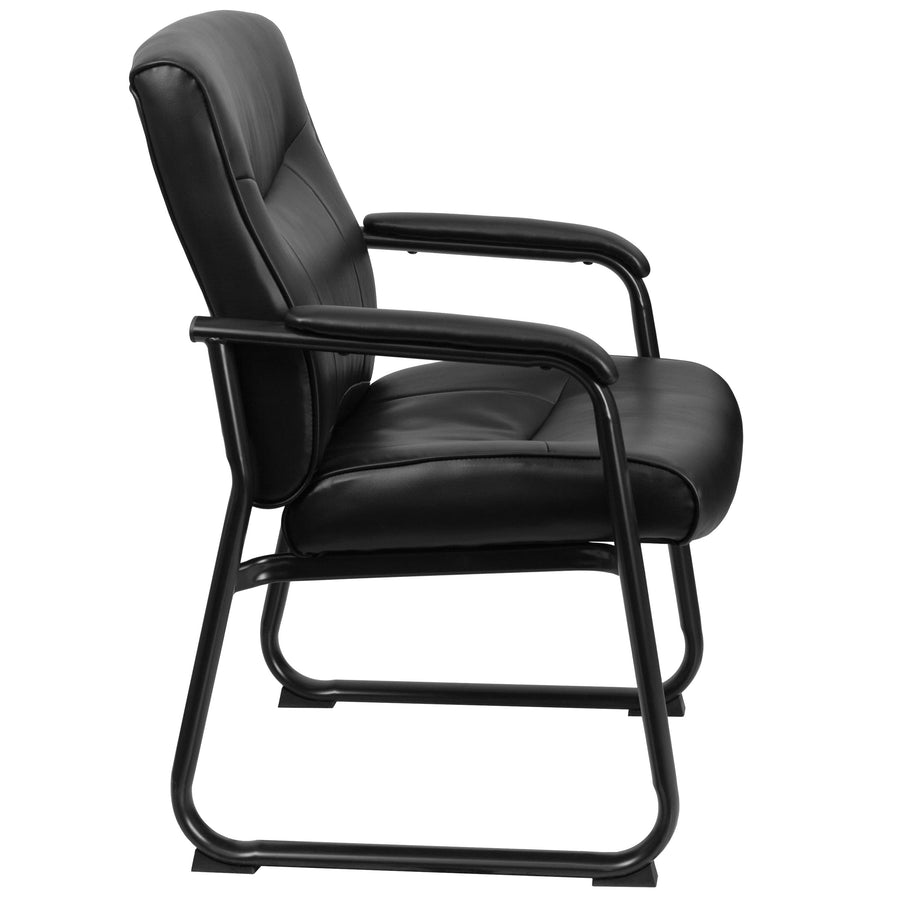 HERCULES Series Big & Tall 500 lb. Rated LeatherSoft Executive Side Reception Chair with Sled Base