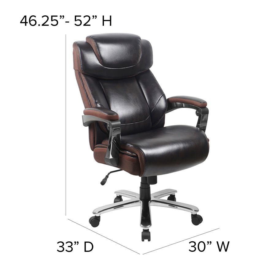 HERCULES Series Big & Tall 500 lb. Rated LeatherSoft Executive Swivel Ergonomic Office Chair with Height Adjustable Headrest