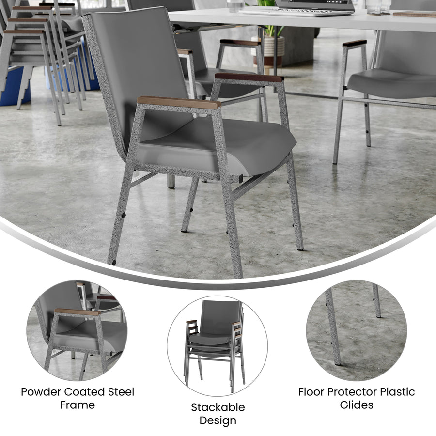Heavy Duty Stack Chair with Arms