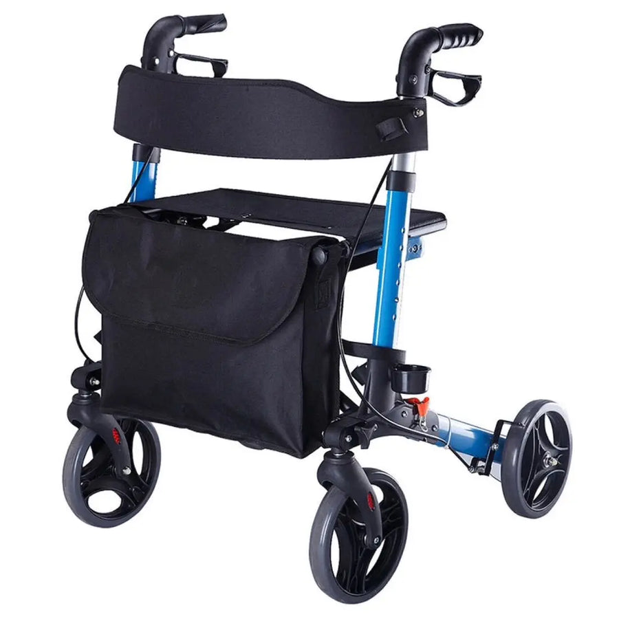 Lightweight Aluminum Rollator Walker with Cane Holder and Brakes