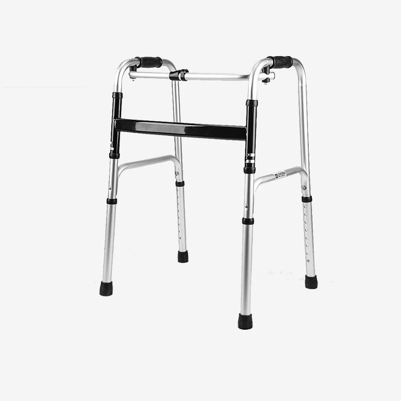 Adjustable Height Aluminum Folding Walker with Wheels and Glides view 2