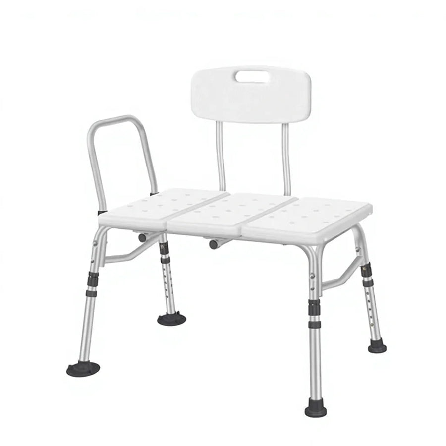 Adjustable Non-Slip Shower Transfer Bench with Backrest and Handrail
