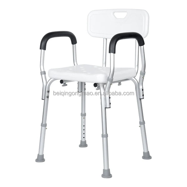 Heavy Duty Padded Shower Transfer Bench with Arms, Height Adjustable