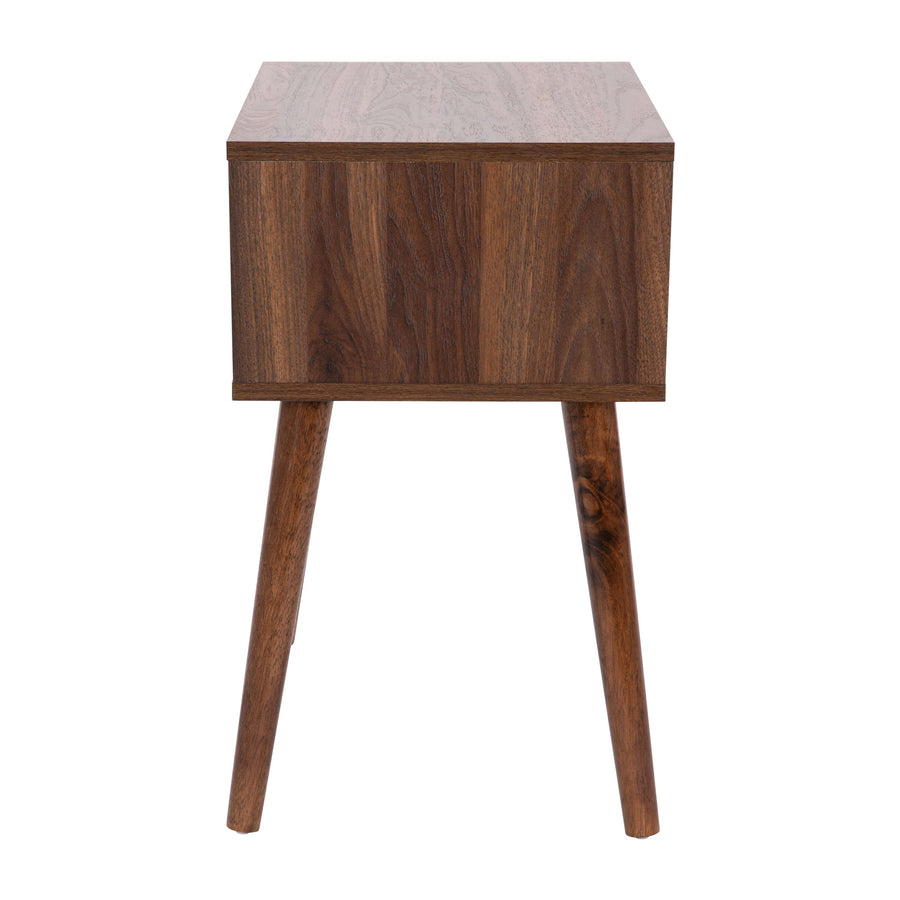 Hatfield Mid-Century Modern One Drawer Wood Nightstand, Side Accent or End Table with Soft Close Storage Drawer