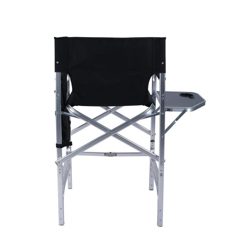 Black Heavy Duty Tall Folding Director's Chair with High Seat, Set of 2 view 4