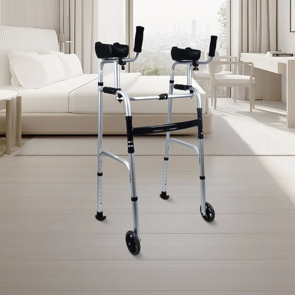 Adjustable Aluminum Upright Rollator Walker with Forearm Support