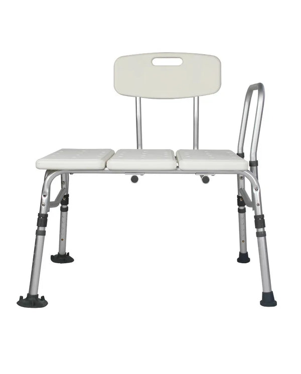 Adjustable Aluminum Tub Transfer Bath Bench with Back 120 kg Capacity
