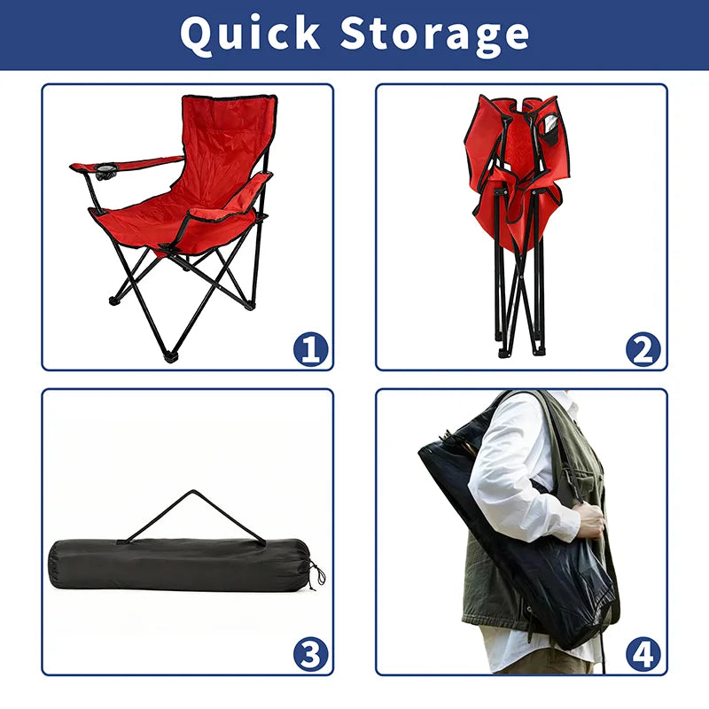 Heavy Duty Lightweight Aluminum Frame Folding Beach Chair with Cup Holder view 4