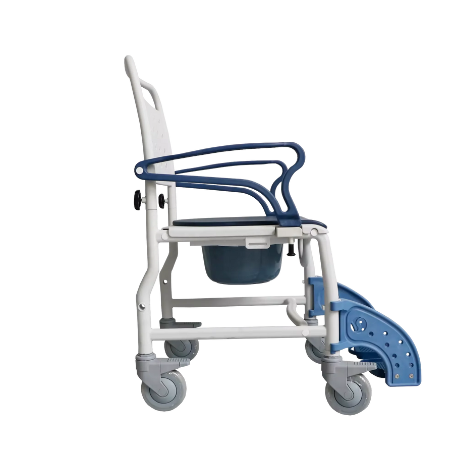 Lightweight Folding Aluminum Wheelchair with Footrest and Shopping Bag view 2