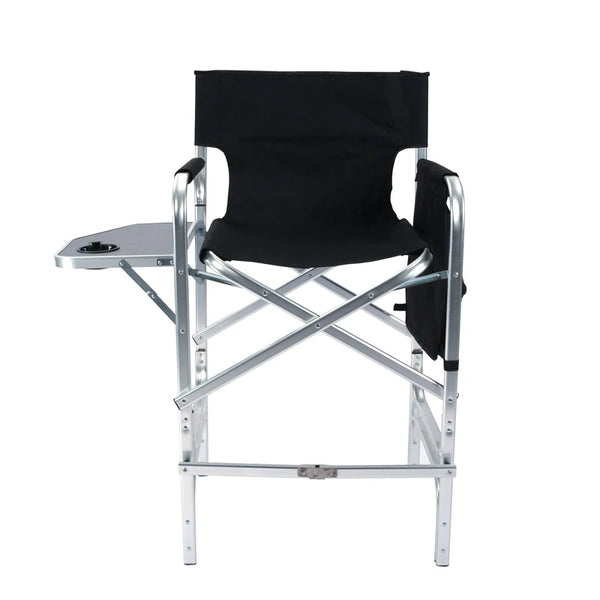Black Heavy Duty Tall Folding Director's Chair with High Seat, Set of 2