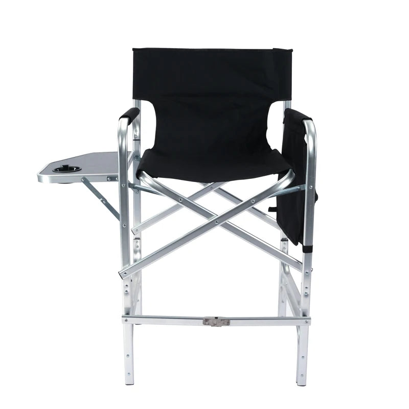 Black Heavy Duty Tall Folding Director's Chair with High Seat, Set of 2