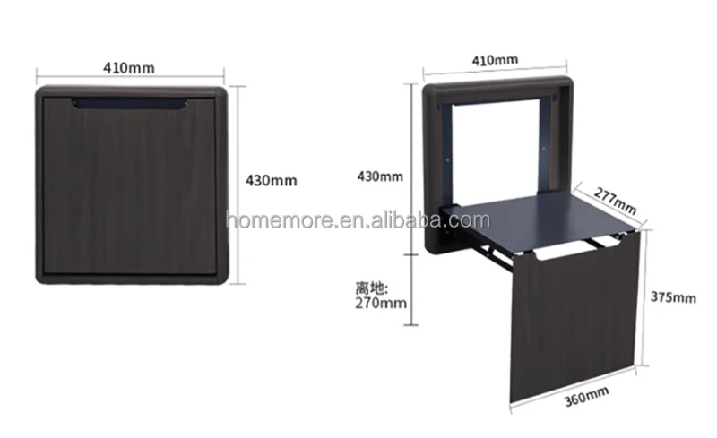 Heavy Duty Space-Saving Wall-Mounted Folding Seat in Wood Grain Aluminum view 6