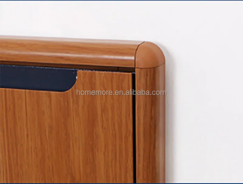 Heavy Duty Space-Saving Wall-Mounted Folding Seat in Wood Grain Aluminum view 4