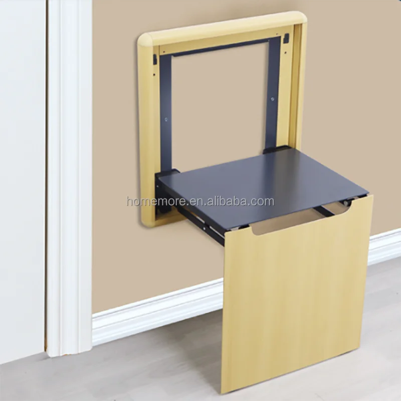Heavy Duty Space-Saving Wall-Mounted Folding Seat in Wood Grain Aluminum view 8