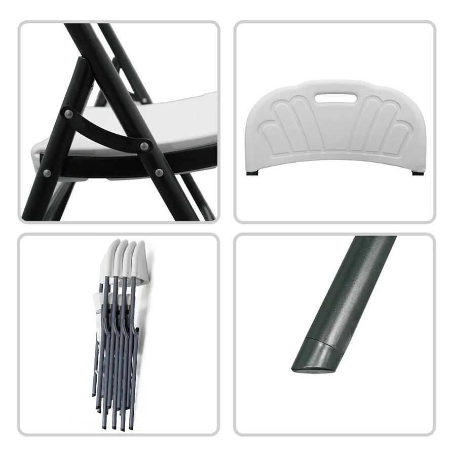 Heavy Duty Plastic Folding Chair with Iron Frame for Indoor and Outdoor Use view 3