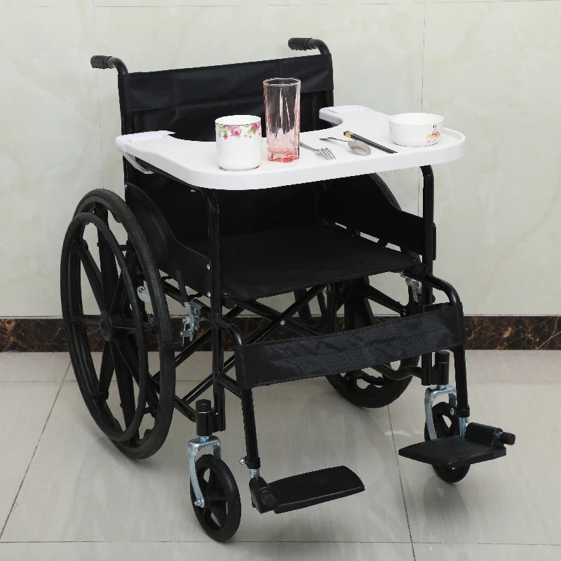Easy Clean Removable ABS Wheelchair Tray Table with Drink Holder