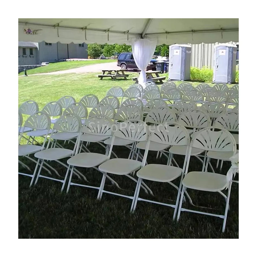 Heavy Duty White Plastic Folding Chair for Outdoor Dining and Events