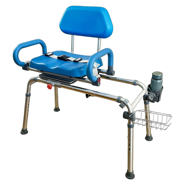 360 Degree Swivel Sliding Tub Transfer Bench 350 lb Adjustable Bath Chair