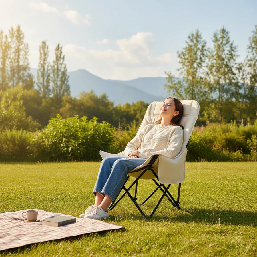 Oversized Heavy Duty Folding Camping Chair with Thickened Oxford Backrest view 4