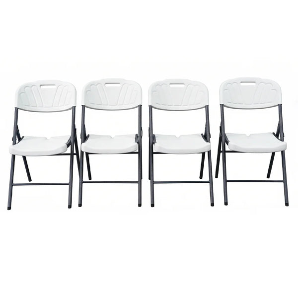 Heavy Duty Plastic Folding Chair with Iron Frame for Indoor and Outdoor Use