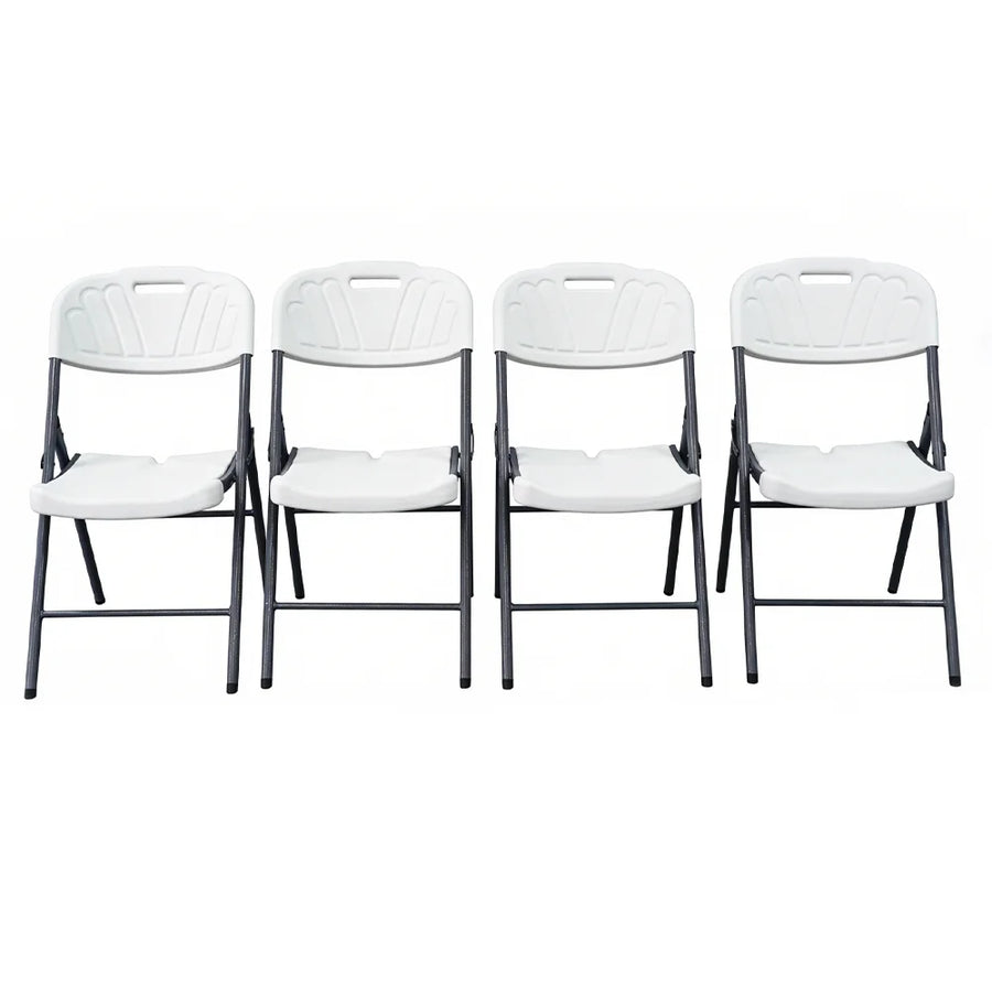 Heavy Duty Plastic Folding Chair with Iron Frame for Indoor and Outdoor Use