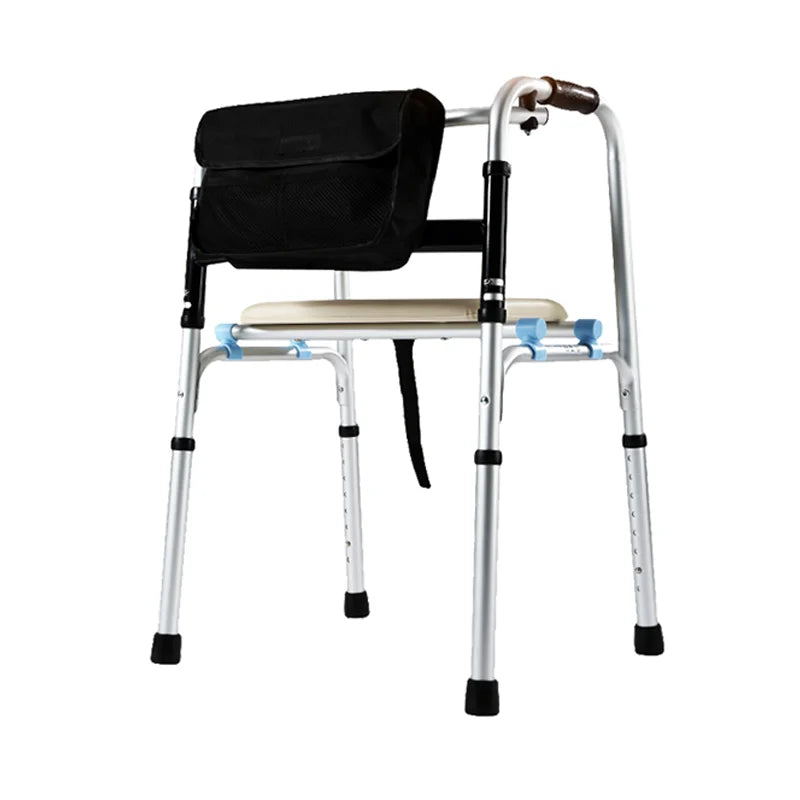 Adjustable Height Aluminum Folding Walker with Wheels and Glides view 4