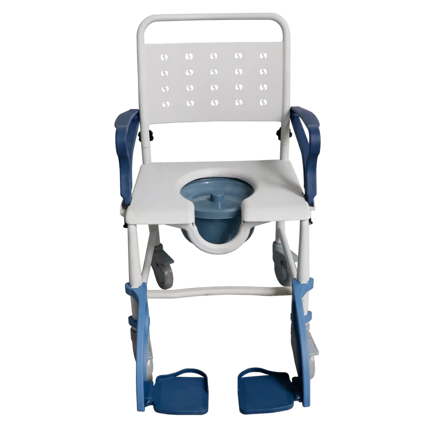 Lightweight Folding Aluminum Wheelchair with Footrest and Shopping Bag