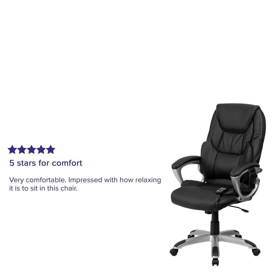 High Back Folding LeatherSoft Executive Swivel Office Chair with Arms