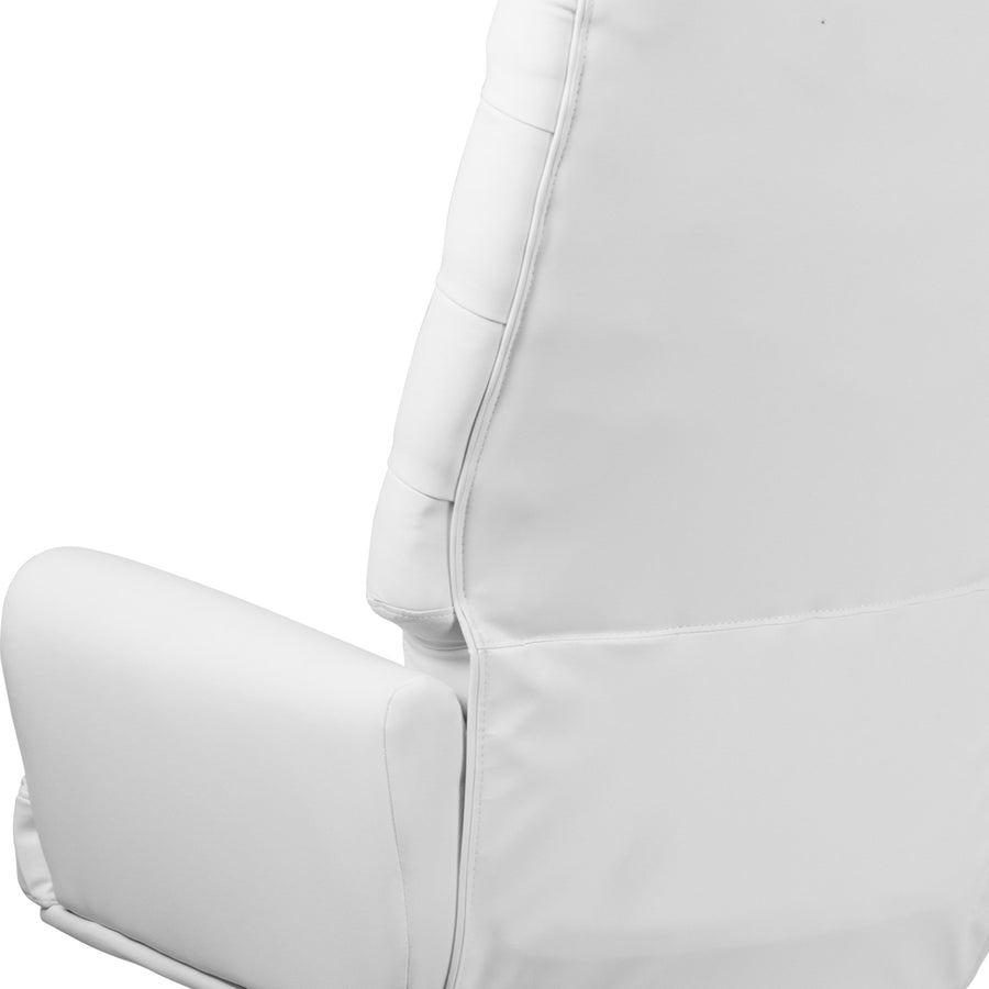 High Back Traditional Tufted LeatherSoft Executive Swivel Office Chair with Silver Welt Arms