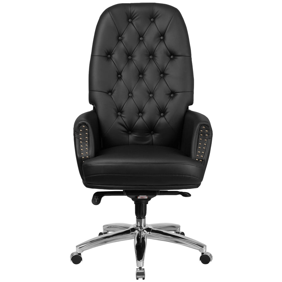 High Back Traditional Tufted LeatherSoft Multifunction Executive Swivel Ergonomic Office Chair with Arms