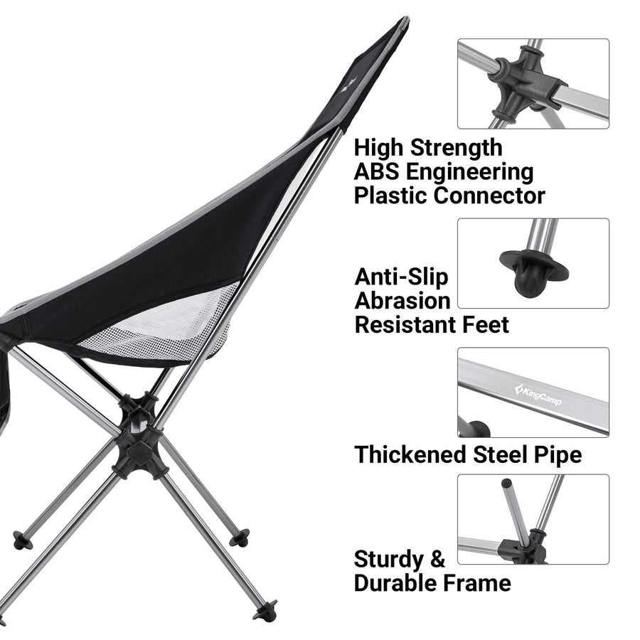 KingCamp Extra Wide Lightweight High Back Camping Chair