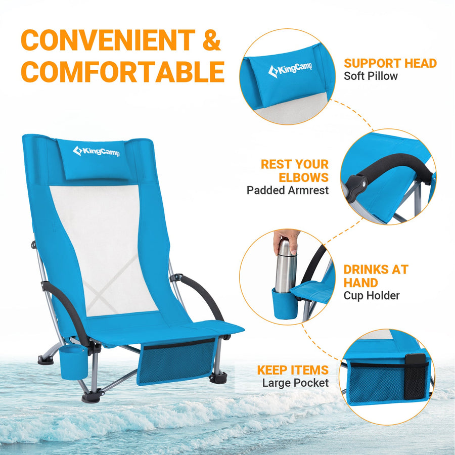 KingCamp High Mesh Back Beach Folding Chair